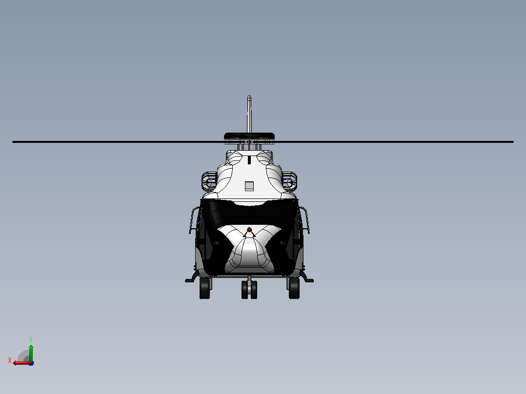 H160空客直升机后视图