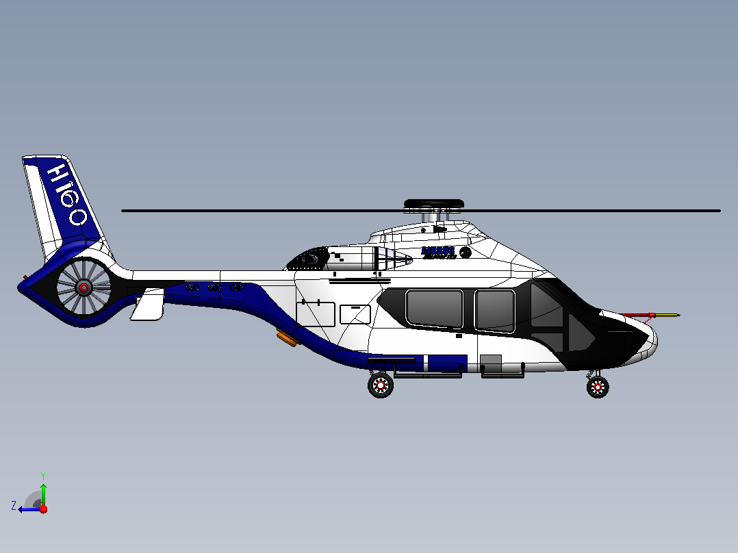 H160空客直升机右视图