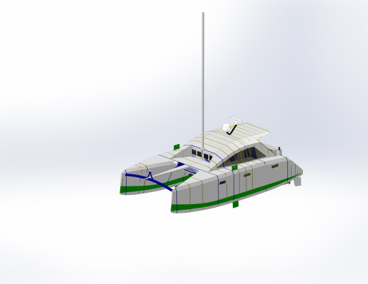 12米双体船3D图纸+Solidworks设计缩略图