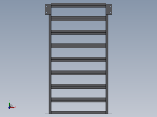 建钢制楼梯前视缩略图