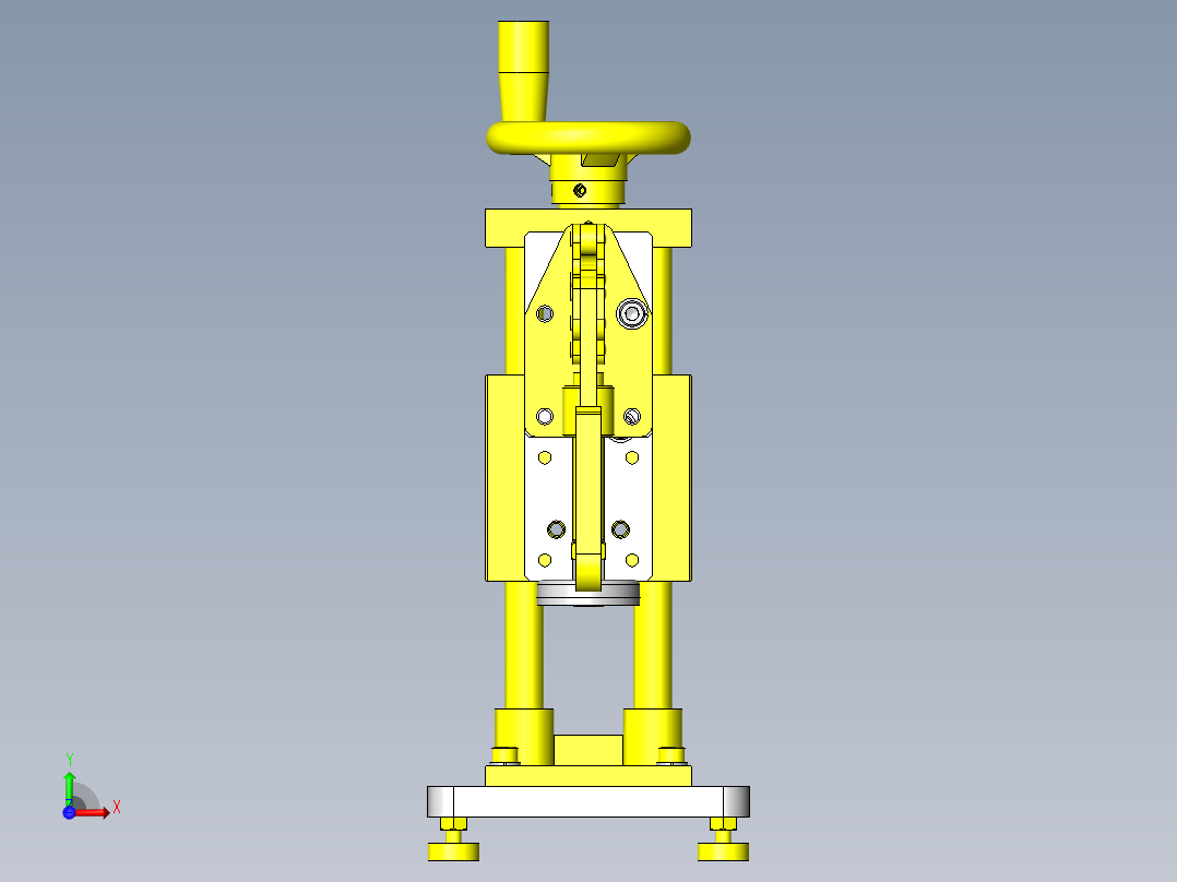瓶盖插入夹具前视图