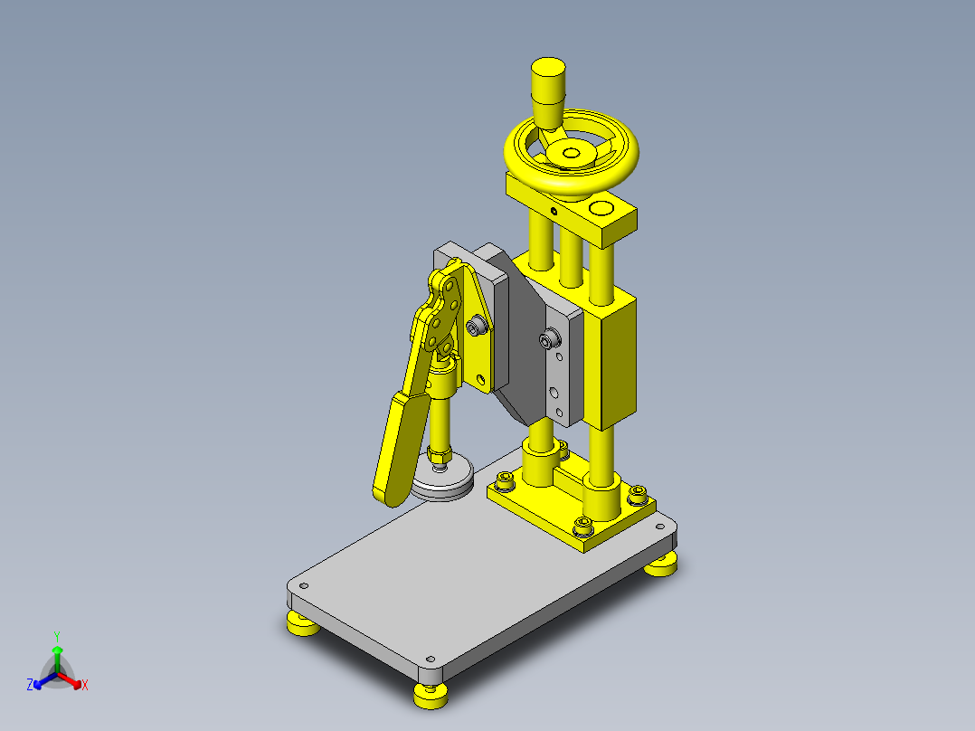 瓶盖插入夹具正等轴测图
