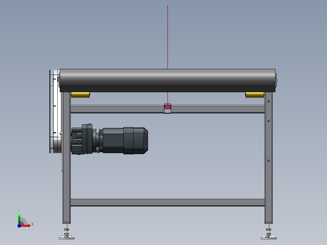 皮带输送线3D+2DCAD+加工件标准件清单BOMsw2016可编辑前视图