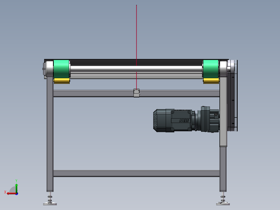 皮带输送线3D+2DCAD+加工件标准件清单BOMsw2016可编辑后视图