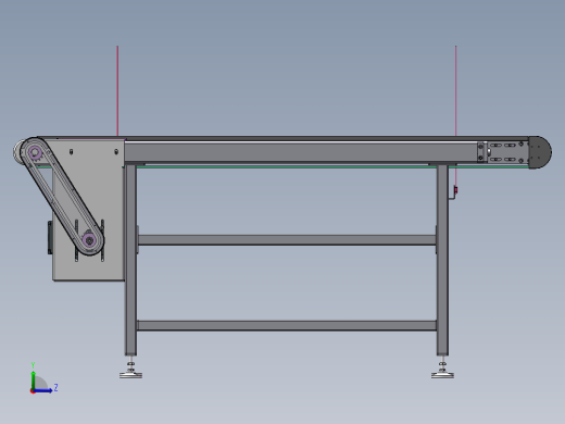 皮带输送线3D+2DCAD+加工件标准件清单BOMsw2016可编辑左视缩略图