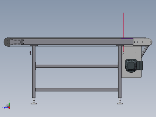 皮带输送线3D+2DCAD+加工件标准件清单BOMsw2016可编辑右视缩略图