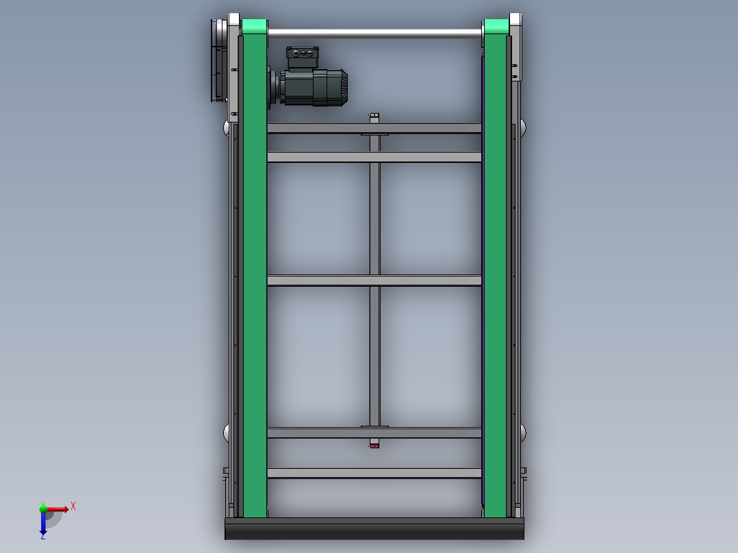 皮带输送线3D+2DCAD+加工件标准件清单BOMsw2016可编辑俯视图