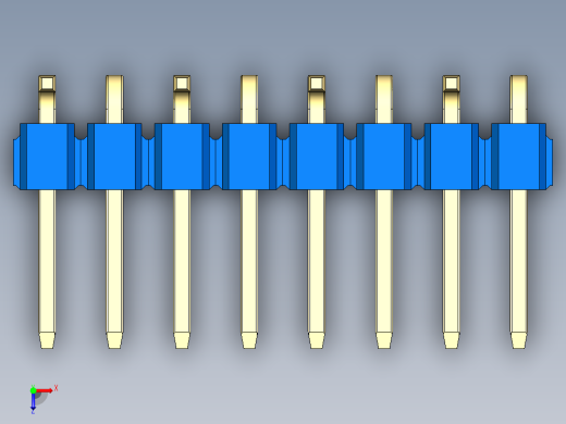 彩色公排针 100mil 2.54mm 系列-DS1022_blue_08p_100mil_Type_SMT_R1_rev1.0俯视缩略图
