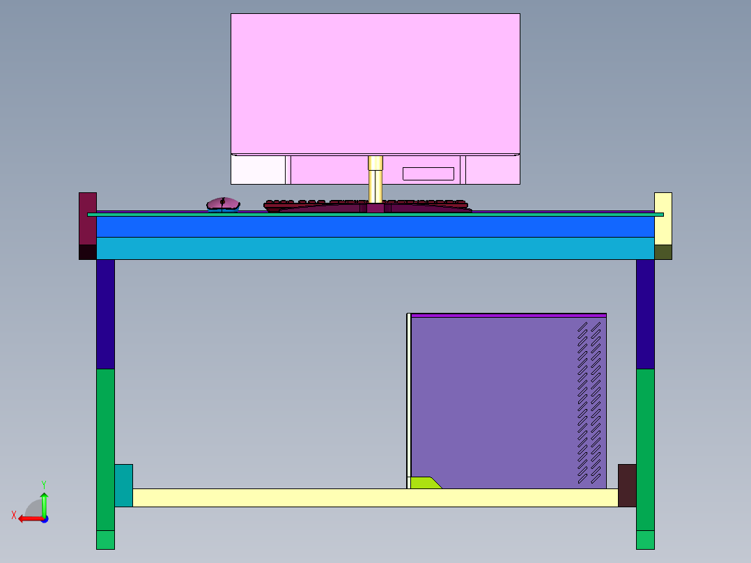 卧室简约现代办公桌写字台后视图