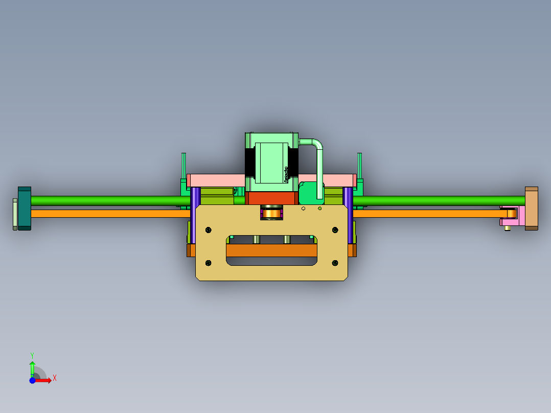 同步带直线运动十字滑台模组前视图