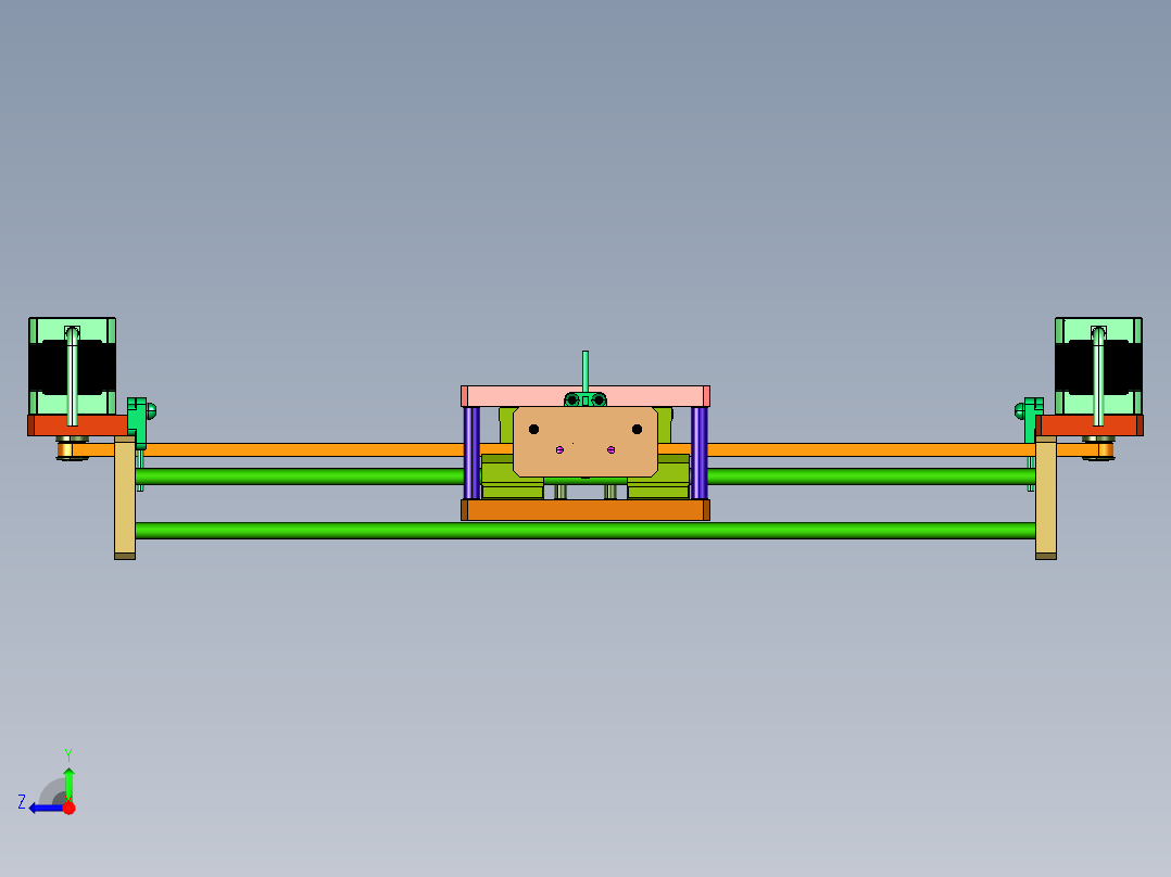 同步带直线运动十字滑台模组右视图