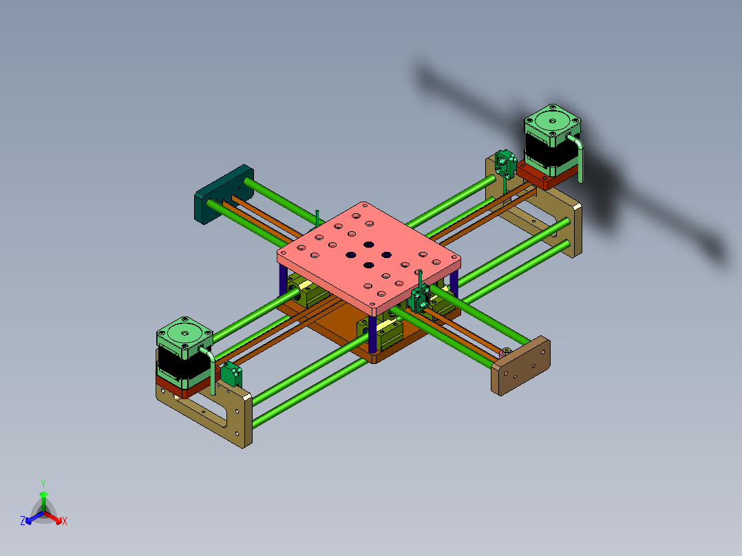 同步带直线运动十字滑台模组正等轴测图