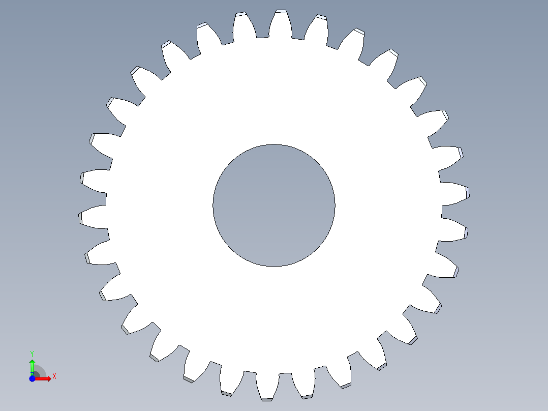 正齿轮-m0.5 20PA 30t Spur Gear前视图