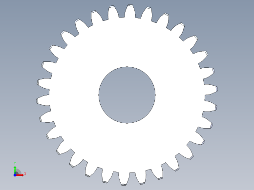 正齿轮-m0.5 20PA 30t Spur Gear前视缩略图