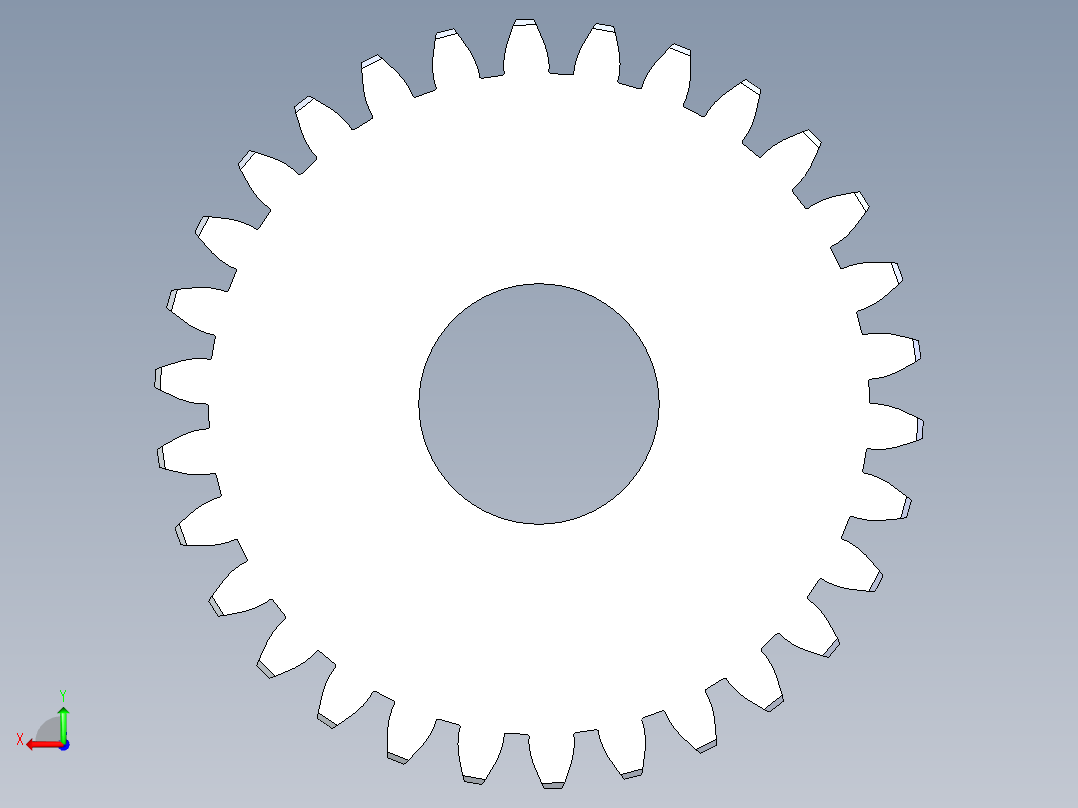 正齿轮-m0.5 20PA 30t Spur Gear后视图