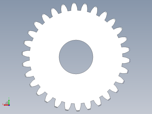 正齿轮-m0.5 20PA 30t Spur Gear后视缩略图