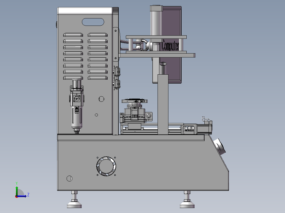 自动检测调焦机左视图