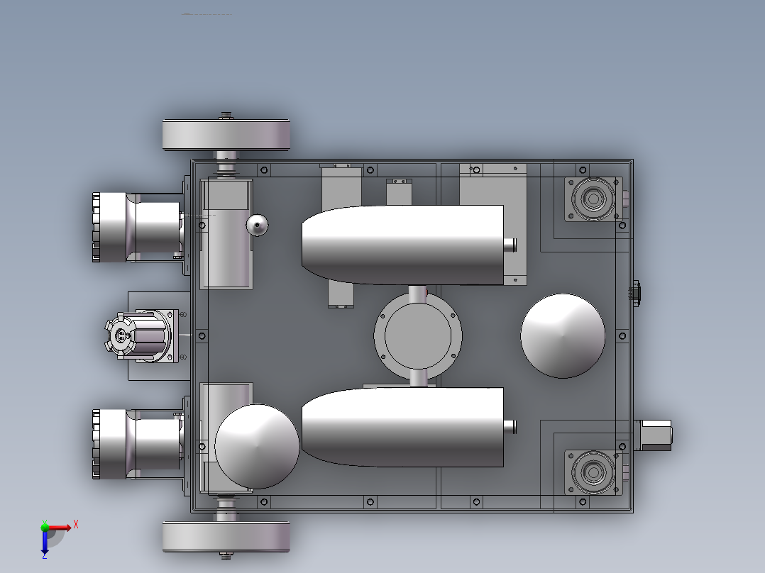 智能小车俯视图