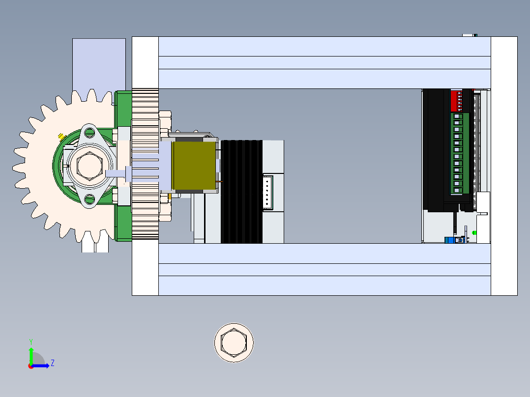 数控折弯机左视图