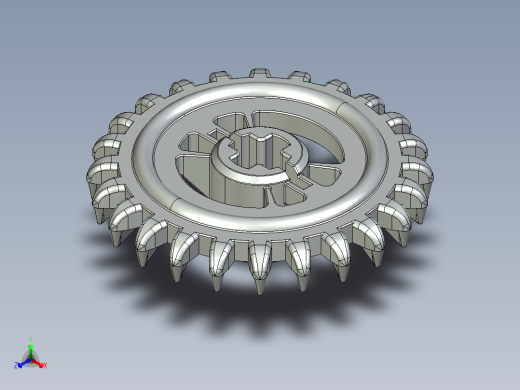 3650 Red Technic Gear 24 Tooth Crown Type III (x pattern).STEP