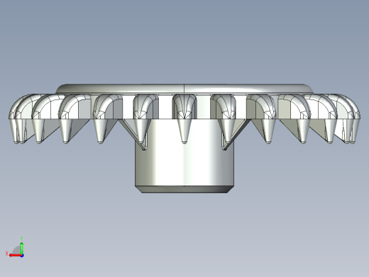 3650 Red Technic Gear 24 Tooth Crown Type III (x pattern).STEP后视缩略图