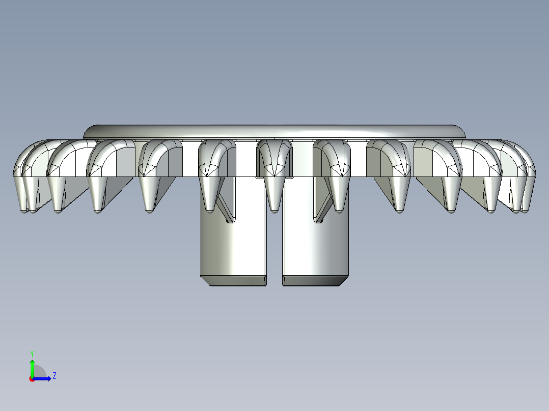 3650 Red Technic Gear 24 Tooth Crown Type III (x pattern).STEP左视图