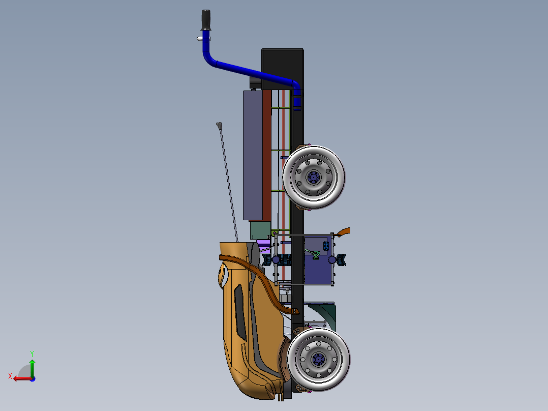 对称双链种埋一体化西瓜幼苗种植机后视图