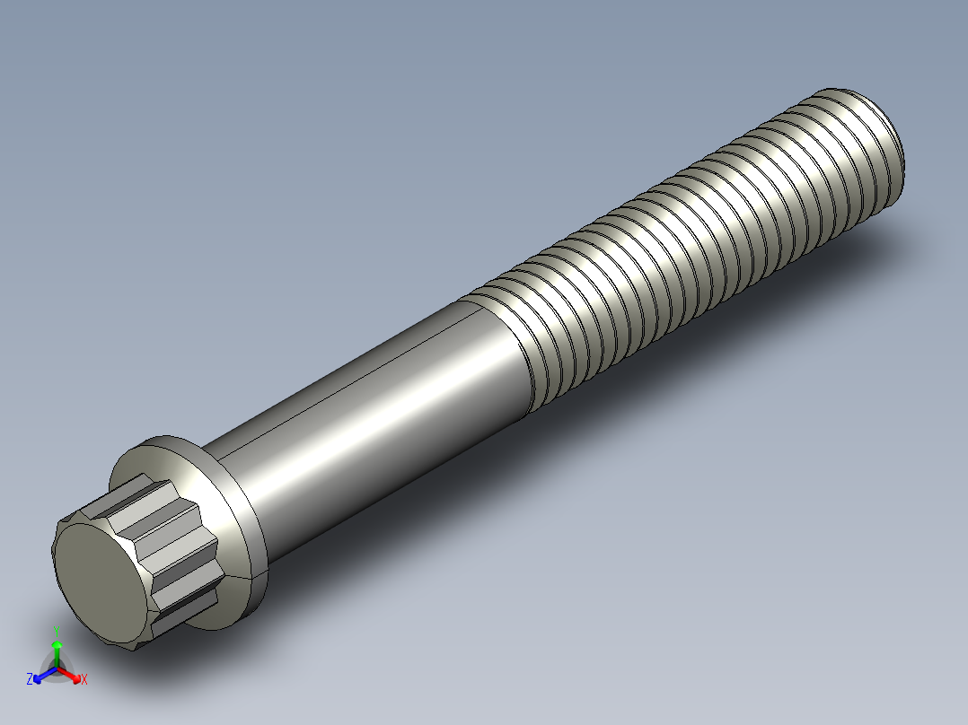 1_4in-28法兰头螺钉-1-4in-28 1.75long 12-point screws.STEP