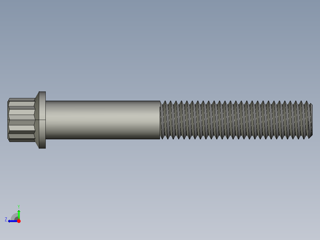 1_4in-28法兰头螺钉-1-4in-28 1.75long 12-point screws.STEP右视图