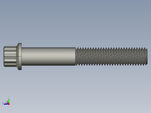 1_4in-28法兰头螺钉-1-4in-28 1.75long 12-point screws.STEP右视缩略图