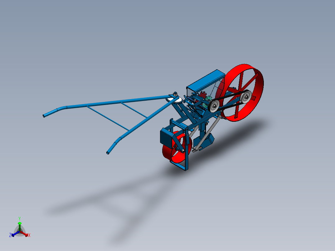 手动播种机正等轴测图