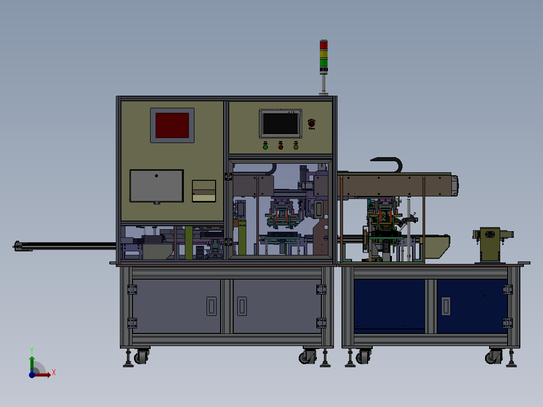 自动贴绝缘膜贴条码设备动力电池贴PET保护膜机前视图