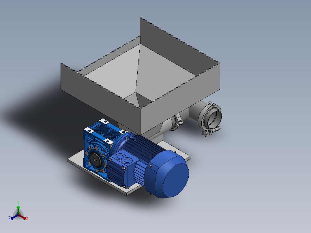 磨粉机喂料机正等轴测图