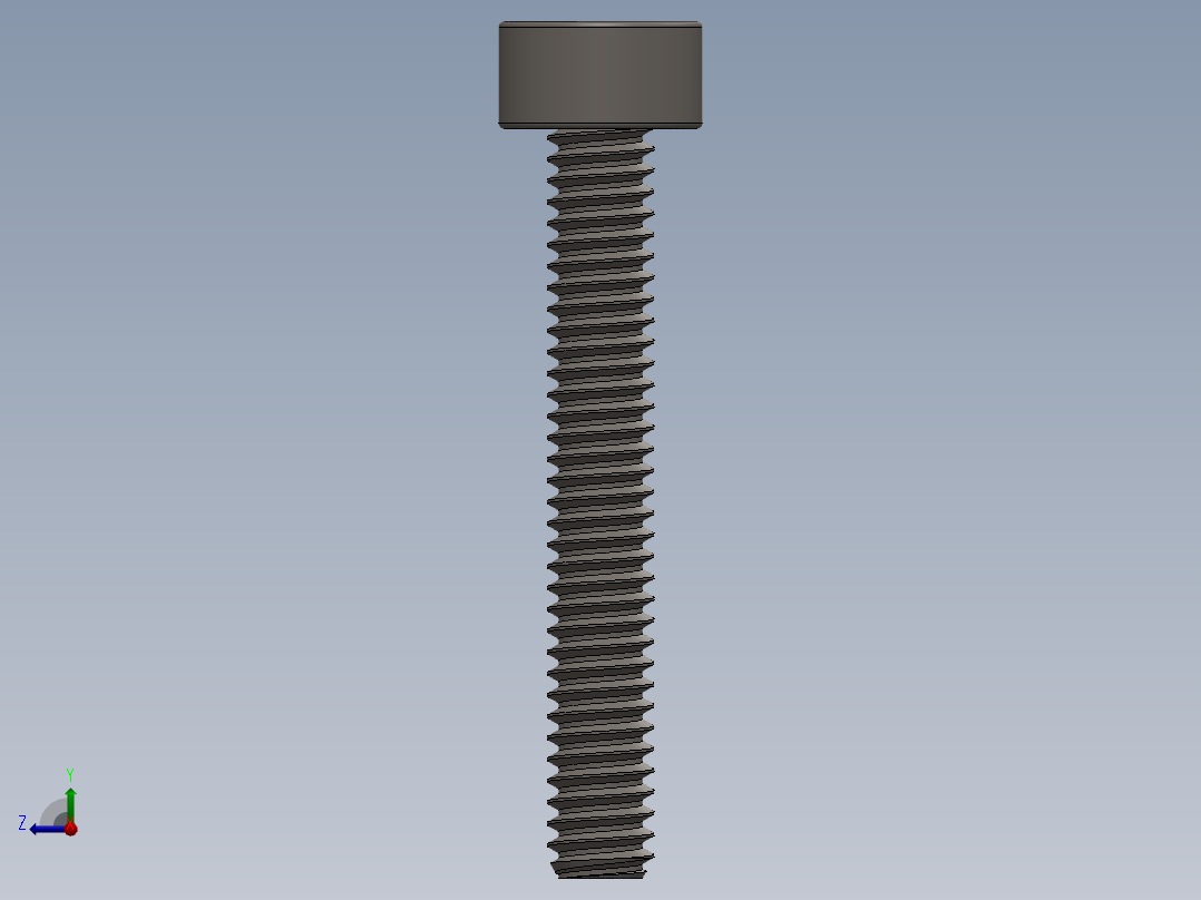 Screw_DIN_912_M2x14F_A2.SLDPRT公制内六角螺钉右视图