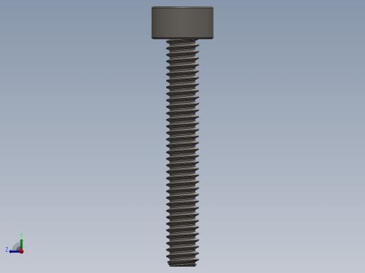 Screw_DIN_912_M2x14F_A2.SLDPRT公制内六角螺钉右视缩略图