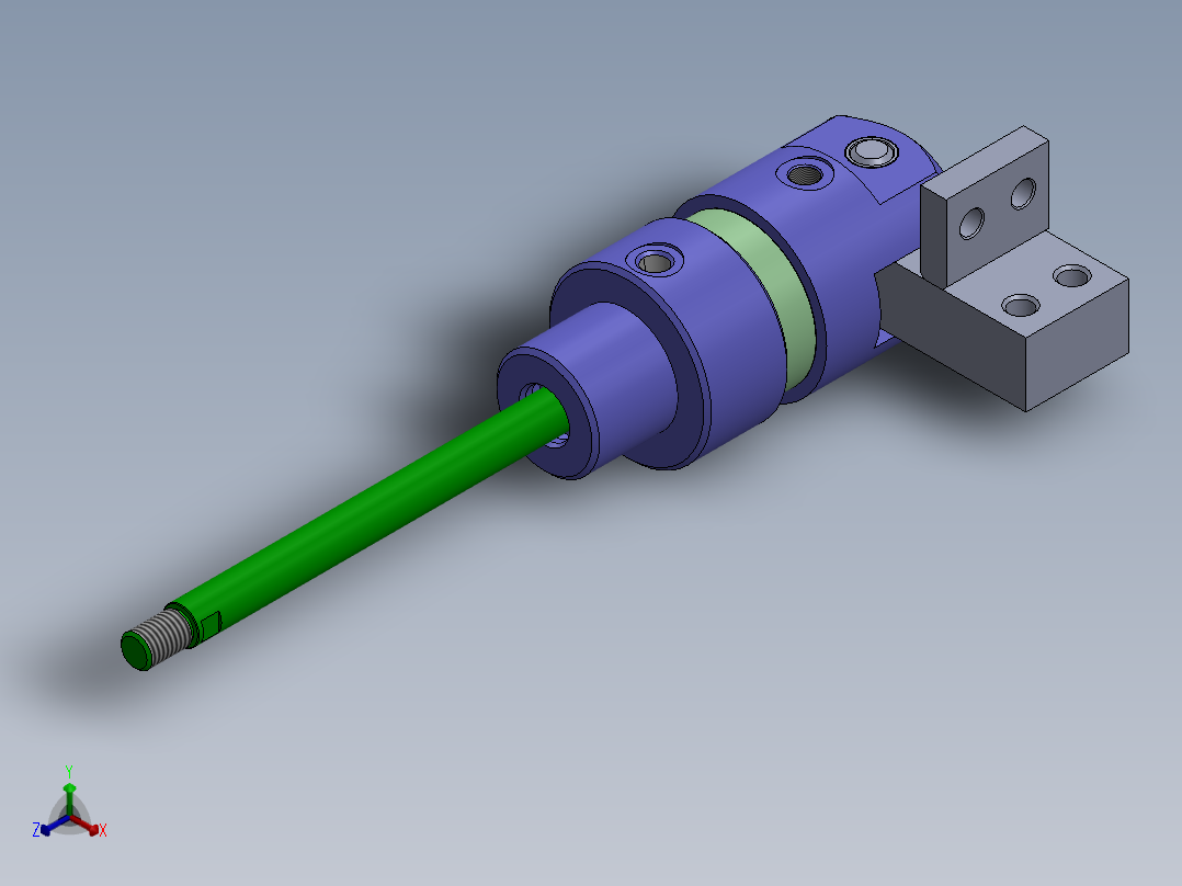 圆形气缸（短行程）50x14x11.2 mm正等轴测图