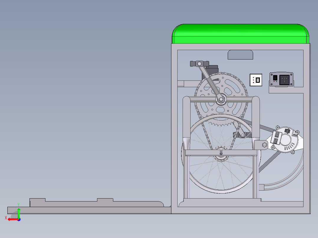 脚踏发电机后视图
