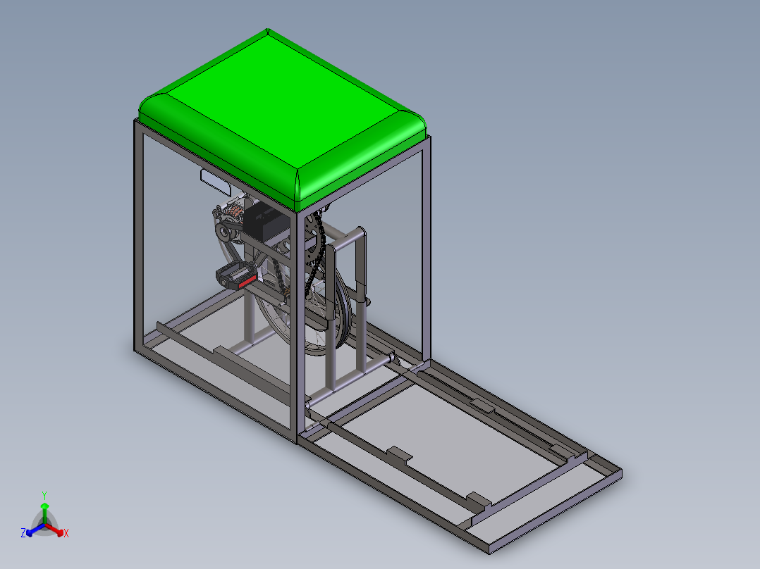 脚踏发电机正等轴测图