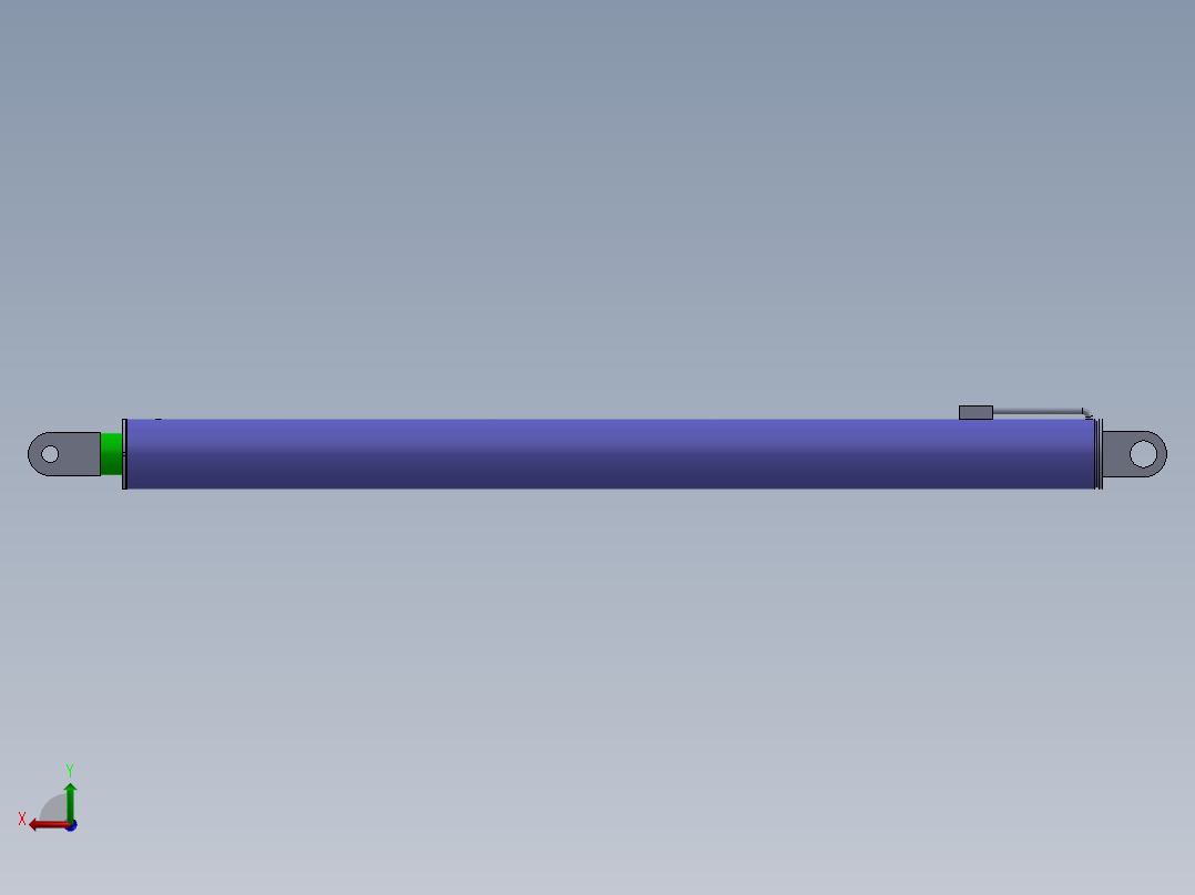 焊接式液压缸（带前后安装孔）180x125x2701 mm后视图