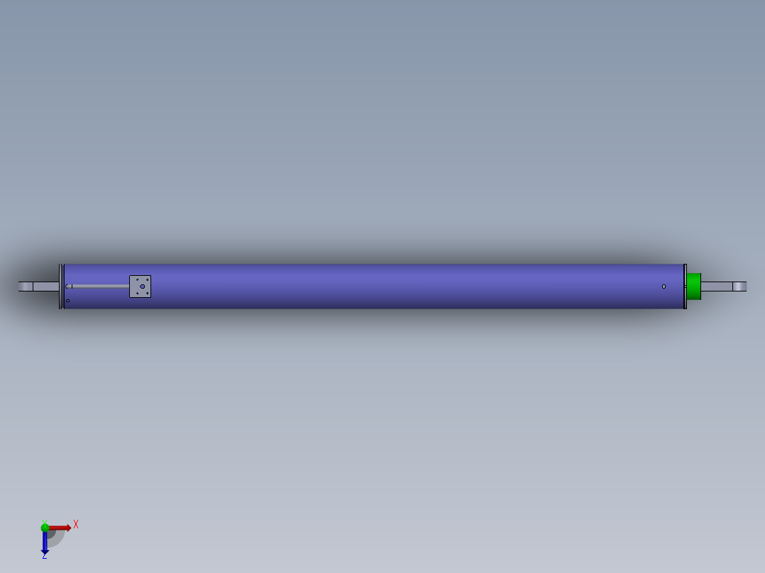 焊接式液压缸（带前后安装孔）180x125x2701 mm俯视图