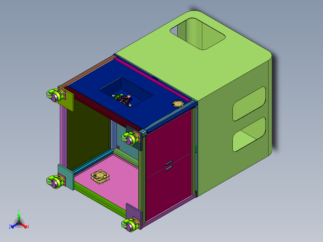 光纤头接收管芯耦合机正等轴测图