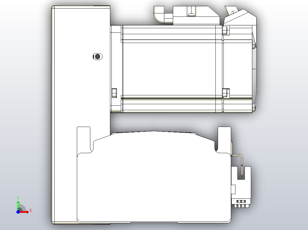 皮带直线轴半封闭可选导轨TPA-HNB-105D-90-L1200-RU-C-P20-N3前视图