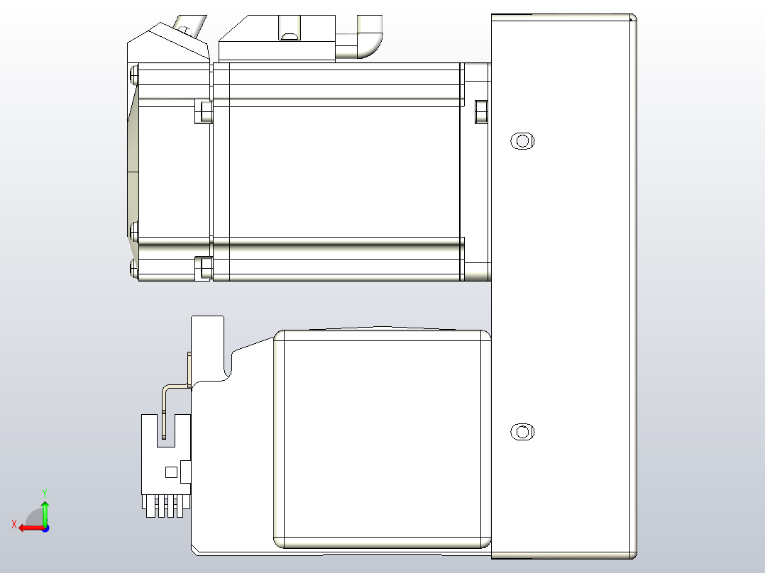 皮带直线轴半封闭可选导轨TPA-HNB-105D-90-L1200-RU-C-P20-N3后视图