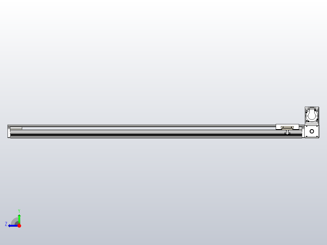 皮带直线轴半封闭可选导轨TPA-HNB-105D-90-L1200-RU-C-P20-N3右视图