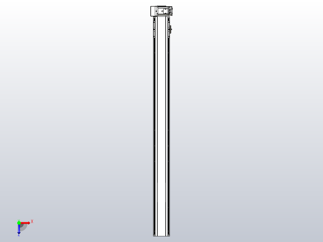 皮带直线轴半封闭可选导轨TPA-HNB-105D-90-L1200-RU-C-P20-N3俯视图