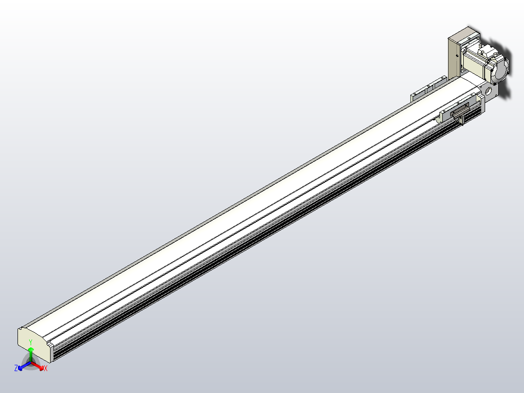 皮带直线轴半封闭可选导轨TPA-HNB-105D-90-L1200-RU-C-P20-N3正等轴测图