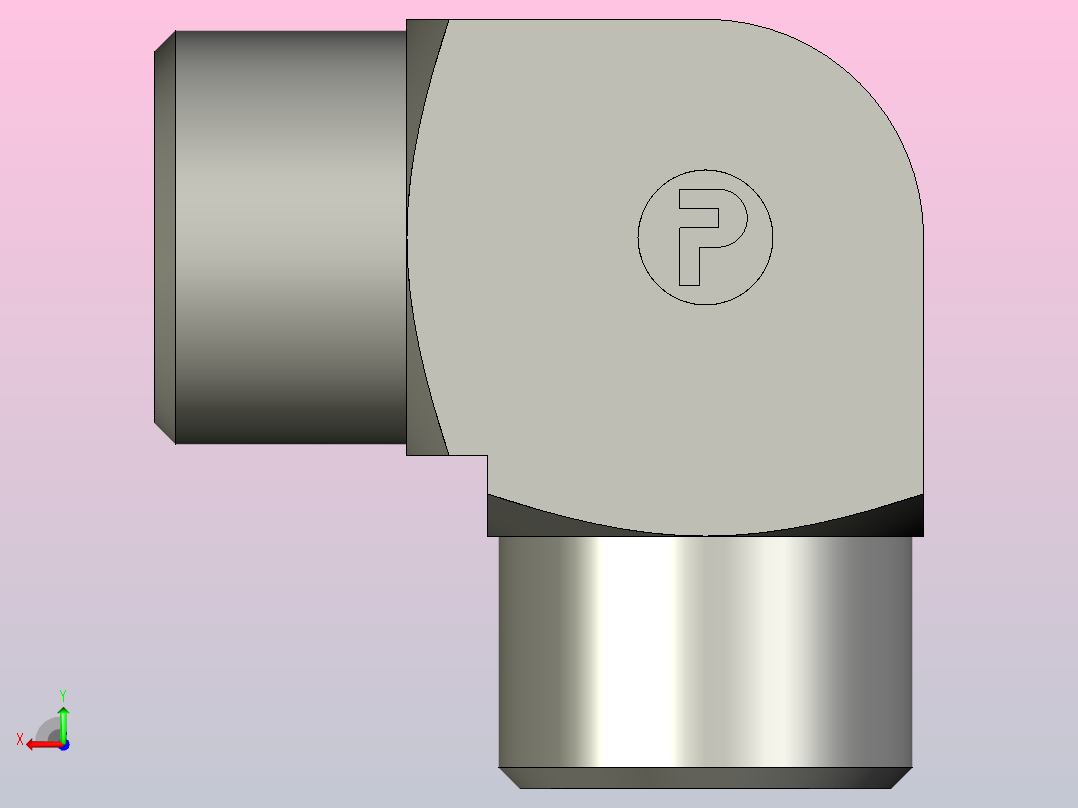 EO管接头弯头W12LCFX.igs后视图