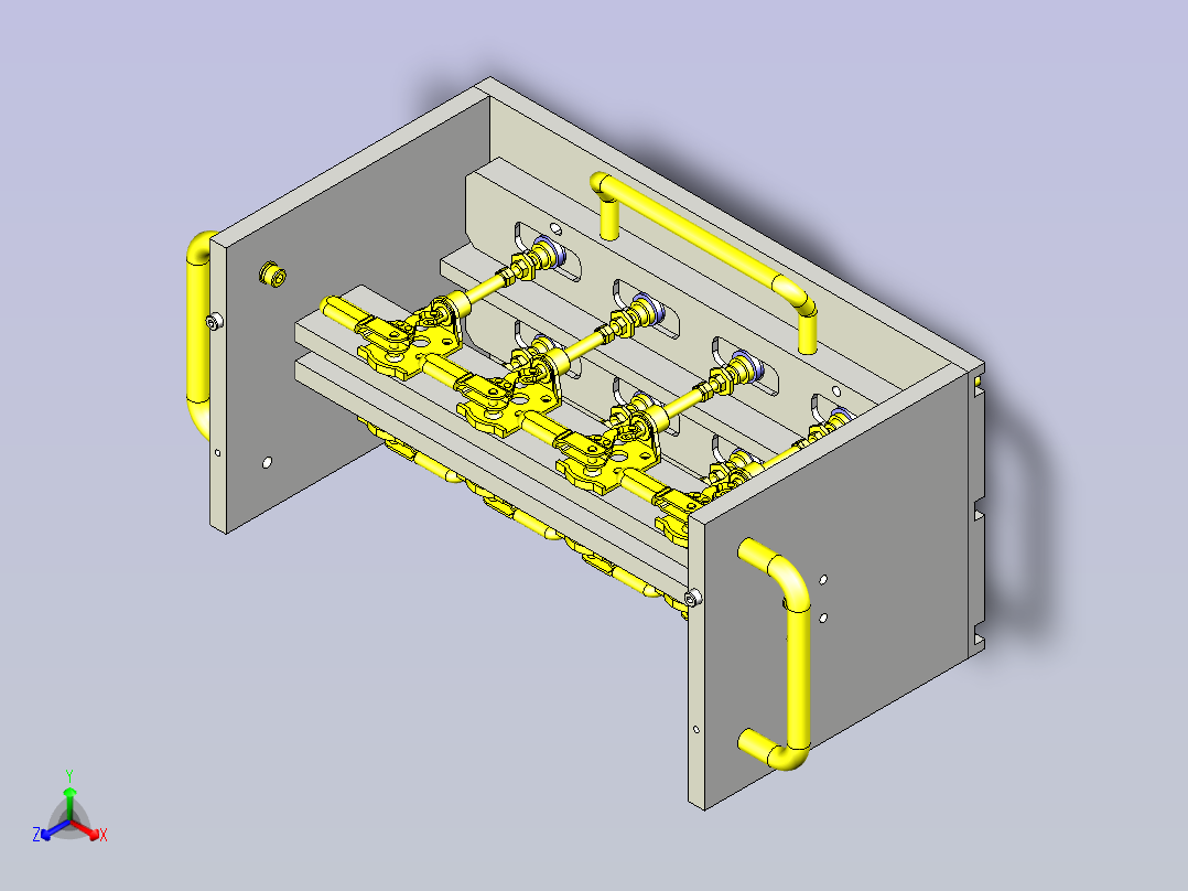 一款粘接层叠夹具3D图纸主视图