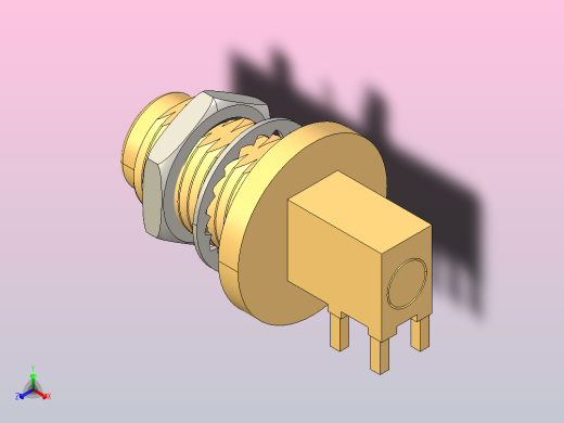 TNC隔板直角PCB同轴连接器正等轴测缩略图