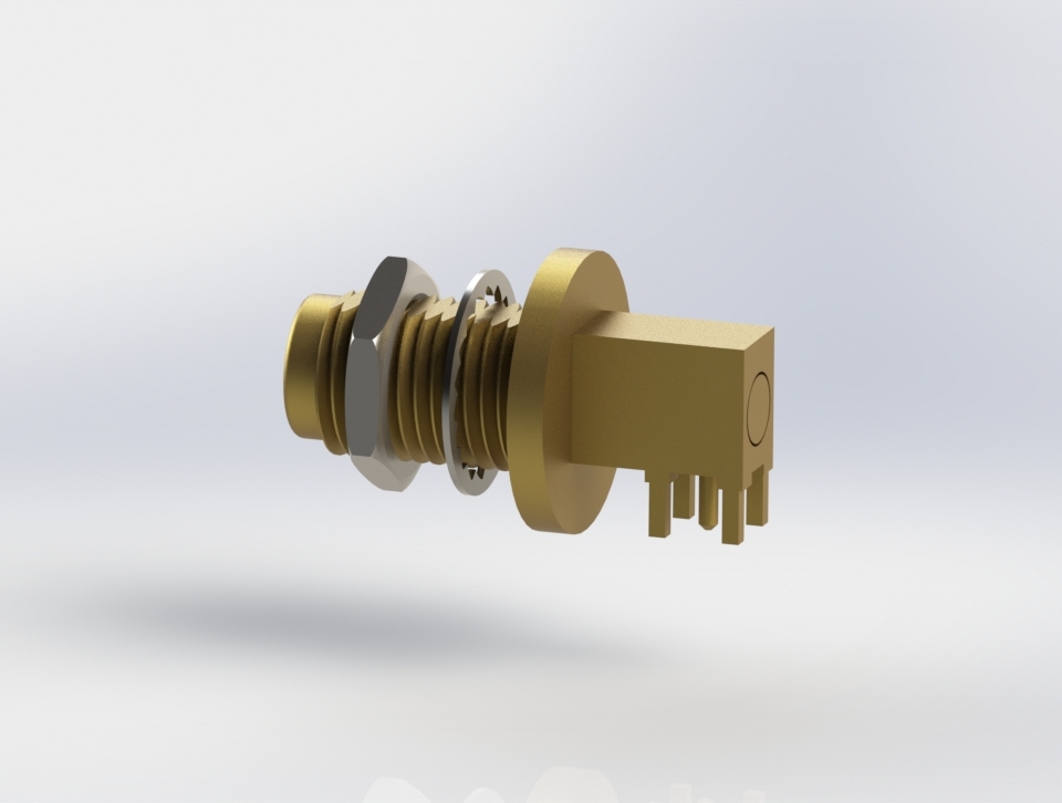 TNC隔板直角PCB同轴连接器